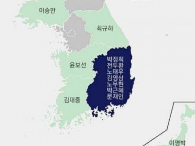 역대 대통령 출신 지역