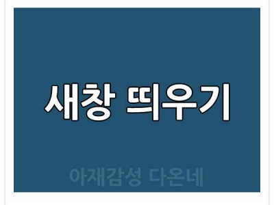 새창 띄우기 일정시간이 흐른뒤 새창이 띄워지는