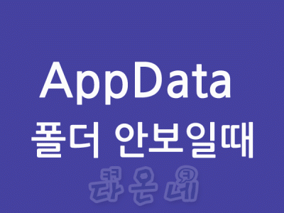 AppData 폴더 안보일때