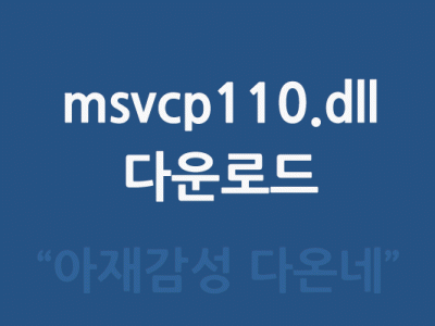 msvcp110.dll이 없어 프로그램을 시작할 수 없습니다