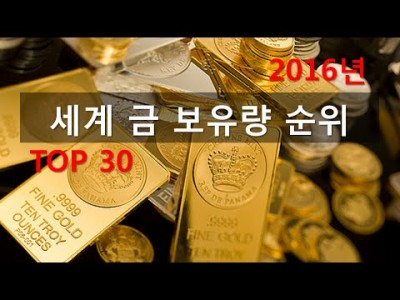 2016년 세계 금 보유량 순위 TOP 30 (2분 상식